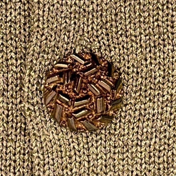 Lillie Rubin Vintage 80s Knit Sweater Blazer Glittery Gold Size Large - Picture 4 of 4
